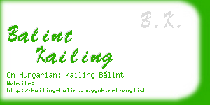balint kailing business card